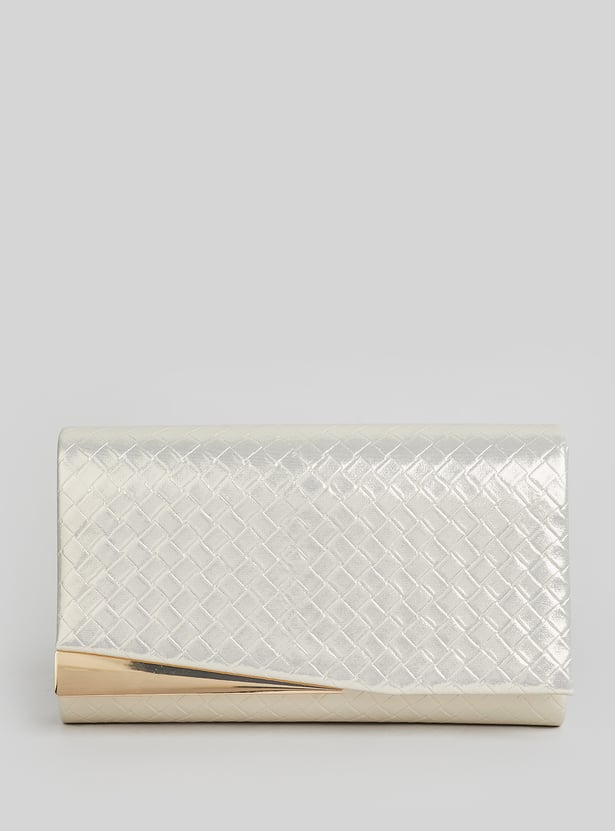 CODE Patterned Foldover Clutch