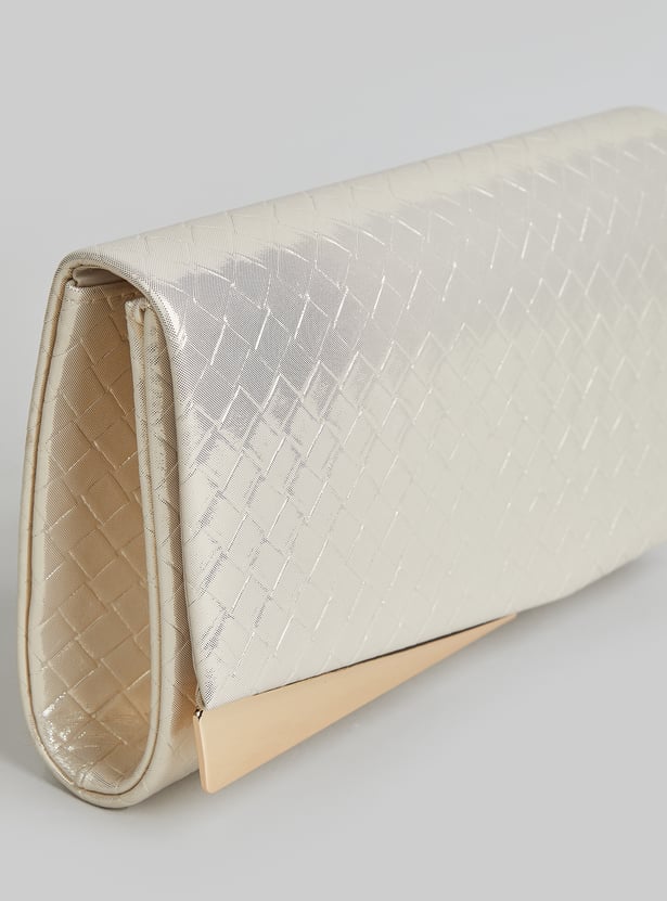 CODE Patterned Foldover Clutch