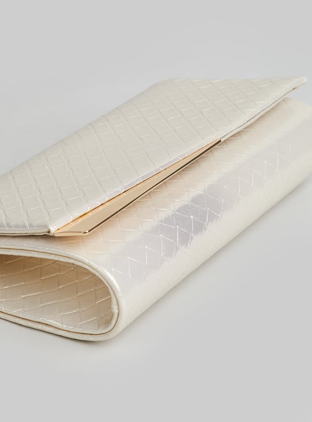 CODE Patterned Foldover Clutch