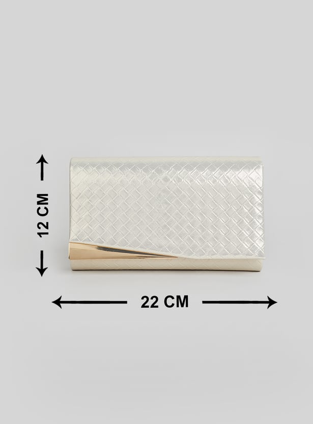 CODE Patterned Foldover Clutch