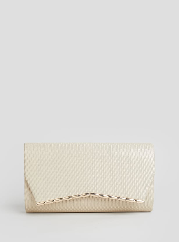 CODE Textured Foldover Clutch with Sling
