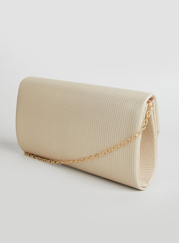 CODE Textured Foldover Clutch with Sling