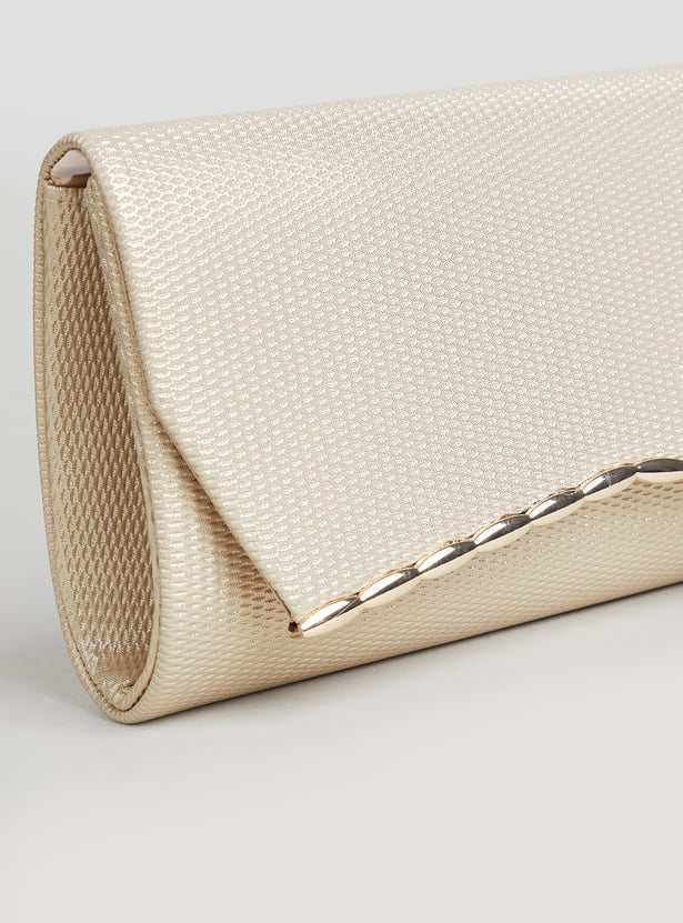 CODE Textured Foldover Clutch with Sling
