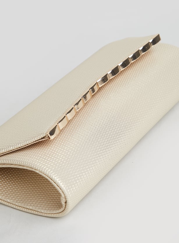 CODE Textured Foldover Clutch with Sling