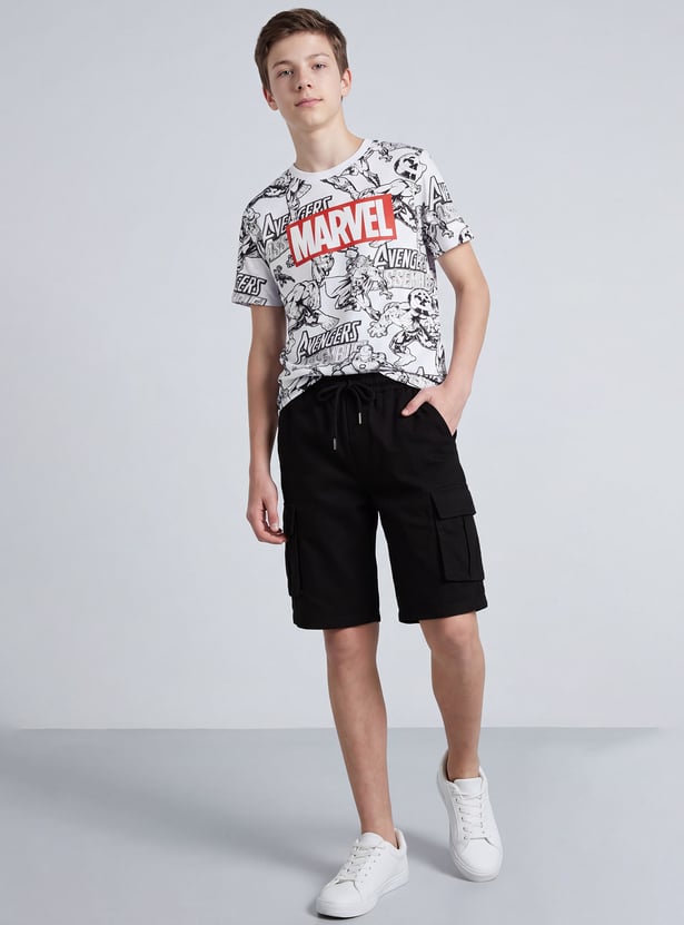 FAME FOREVER Boys Solid Cargo Shorts