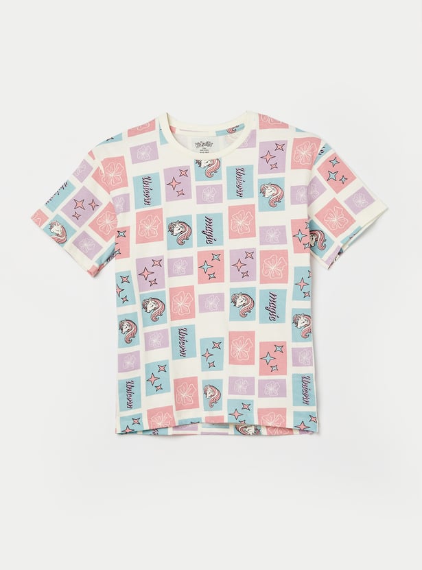 KIDSVILLE Girls Printed T-shirt