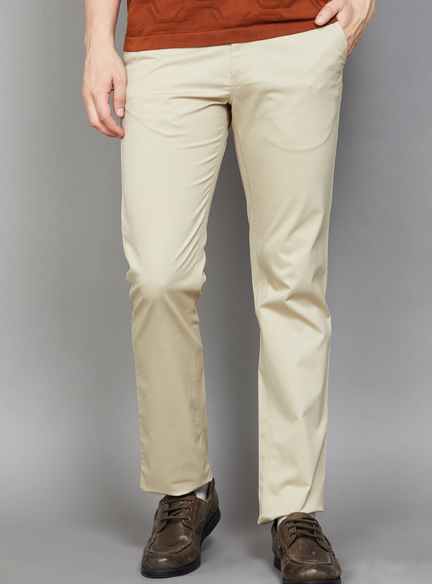 ALLEN SOLLY Solid Classic Fit Trousers