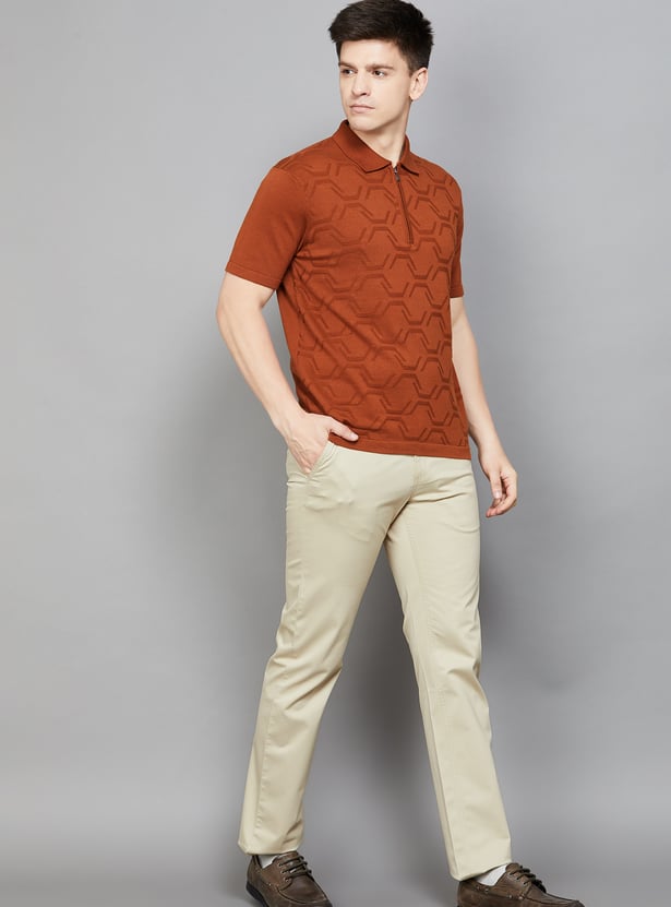 ALLEN SOLLY Solid Classic Fit Trousers