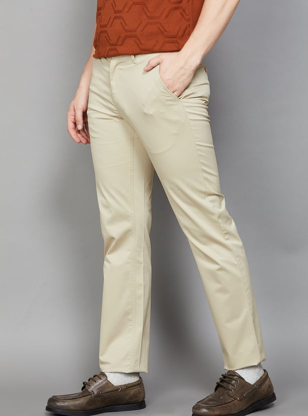ALLEN SOLLY Solid Classic Fit Trousers