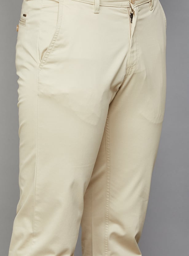 ALLEN SOLLY Solid Classic Fit Trousers
