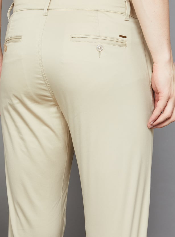 ALLEN SOLLY Solid Classic Fit Trousers