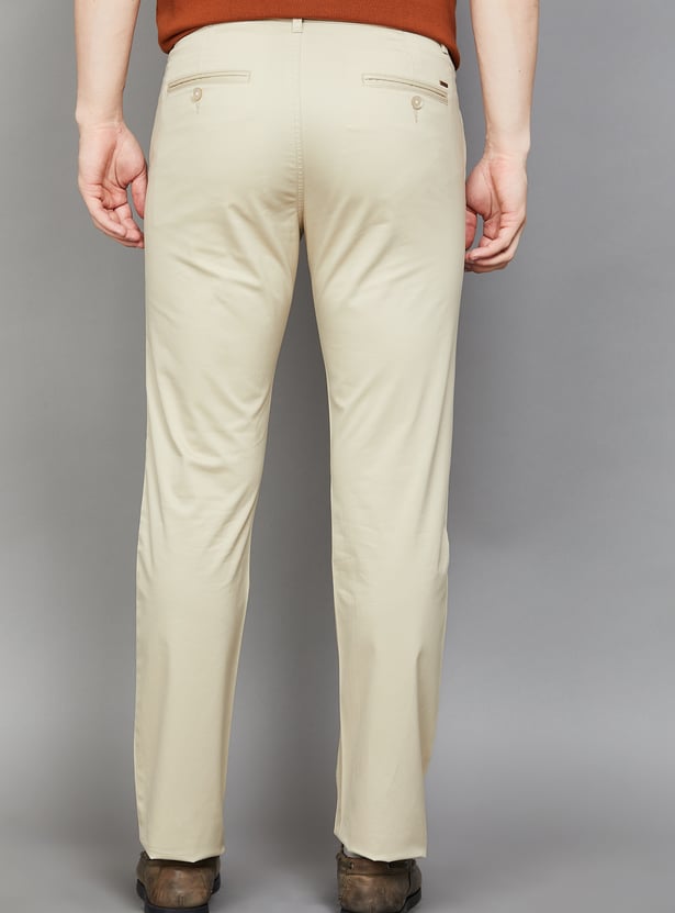 ALLEN SOLLY Solid Classic Fit Trousers