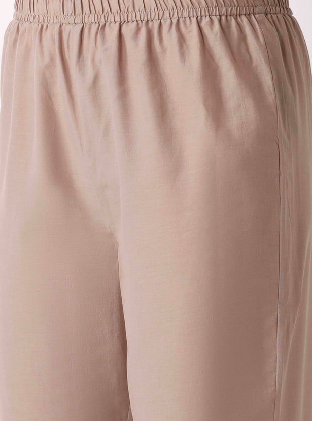 BIBA Embroidered Straight Pants