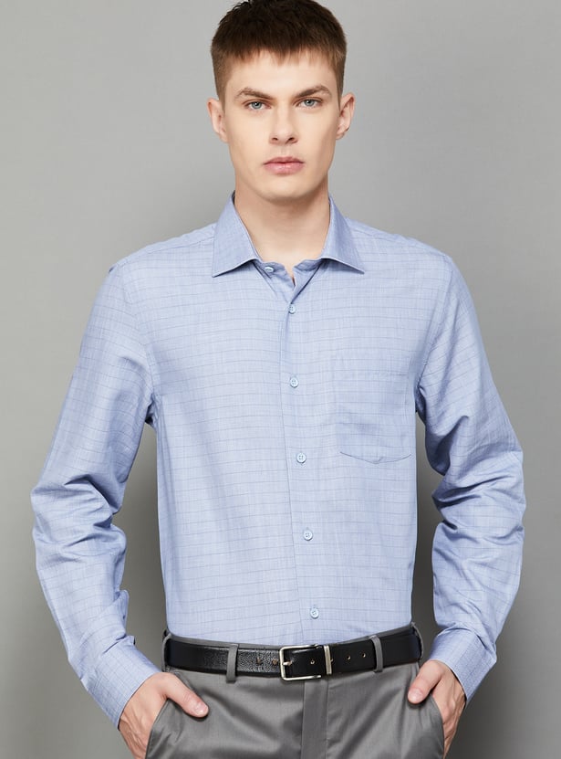 BLACKBERRYS Checked Slim Fit Formal Shirt