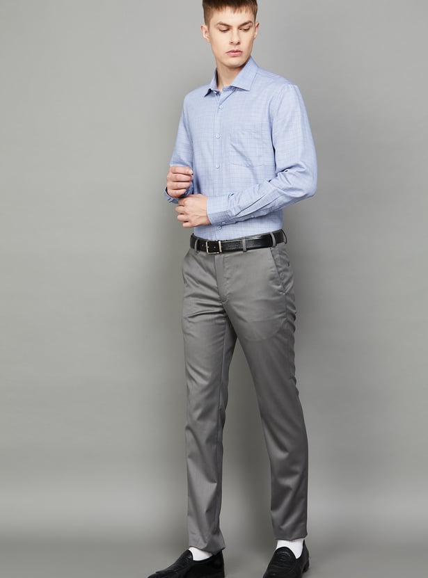 BLACKBERRYS Checked Slim Fit Formal Shirt