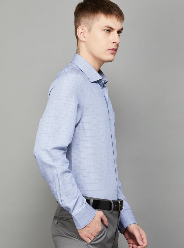 BLACKBERRYS Checked Slim Fit Formal Shirt
