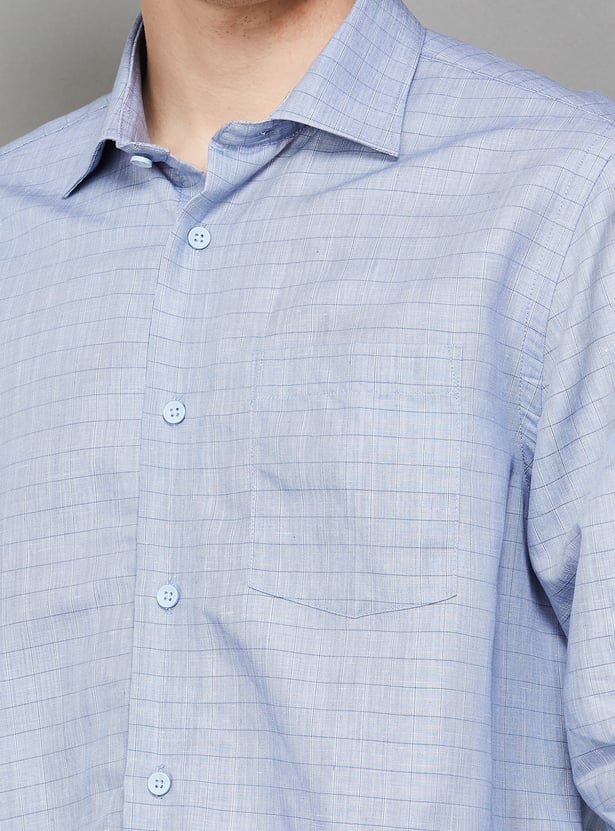 BLACKBERRYS Checked Slim Fit Formal Shirt