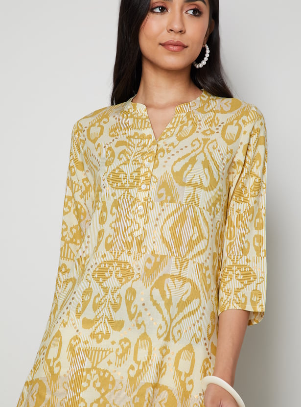 MELANGE Ethnic Motif Print Straight Kurta