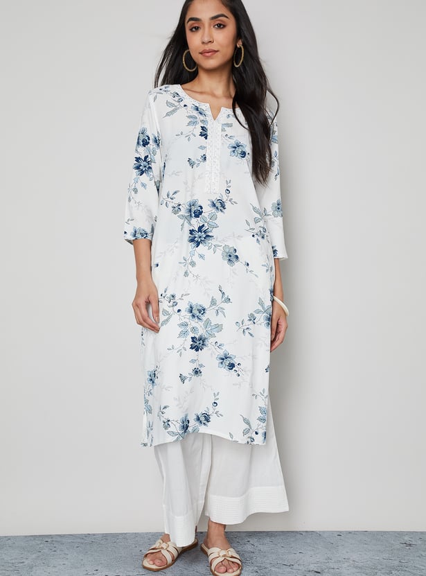 MELANGE Floral Print Straight Kurta