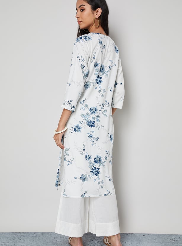 MELANGE Floral Print Straight Kurta