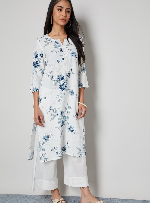 MELANGE Floral Print Straight Kurta