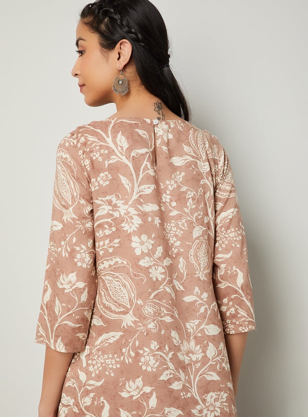 MELANGE Floral Print Straight Kurta