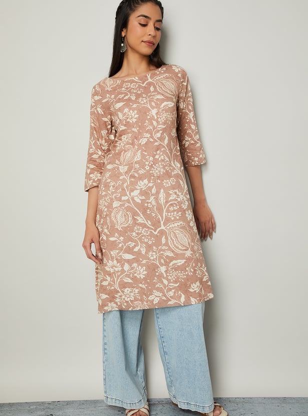 MELANGE Floral Print Straight Kurta