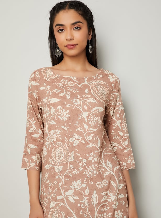 MELANGE Floral Print Straight Kurta