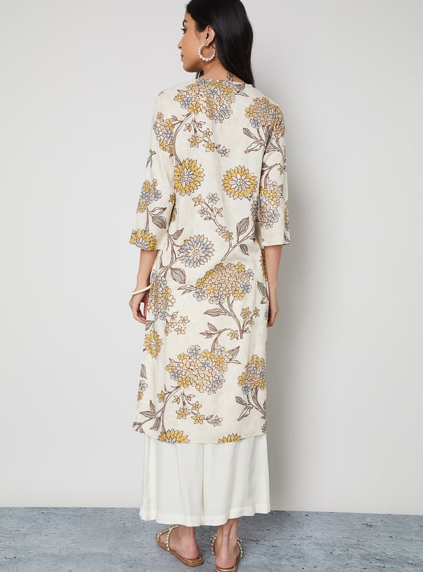 MELANGE Floral Print Straight Kurta