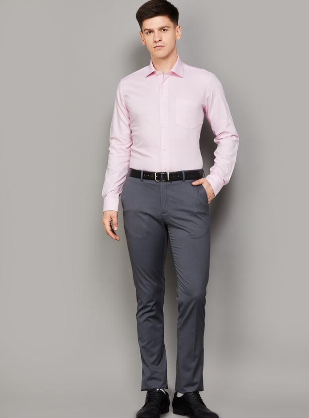 BLACKBERRYS Textured Slim Fit Formal Shirt