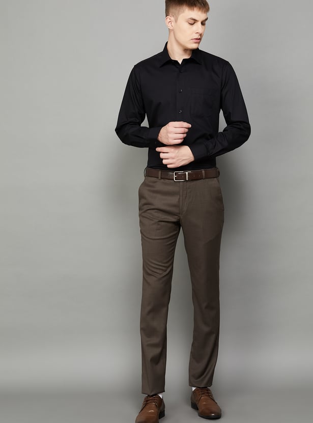 BLACKBERRYS Textured Slim Fit Formal Shirt