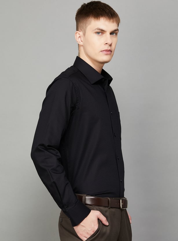 BLACKBERRYS Textured Slim Fit Formal Shirt