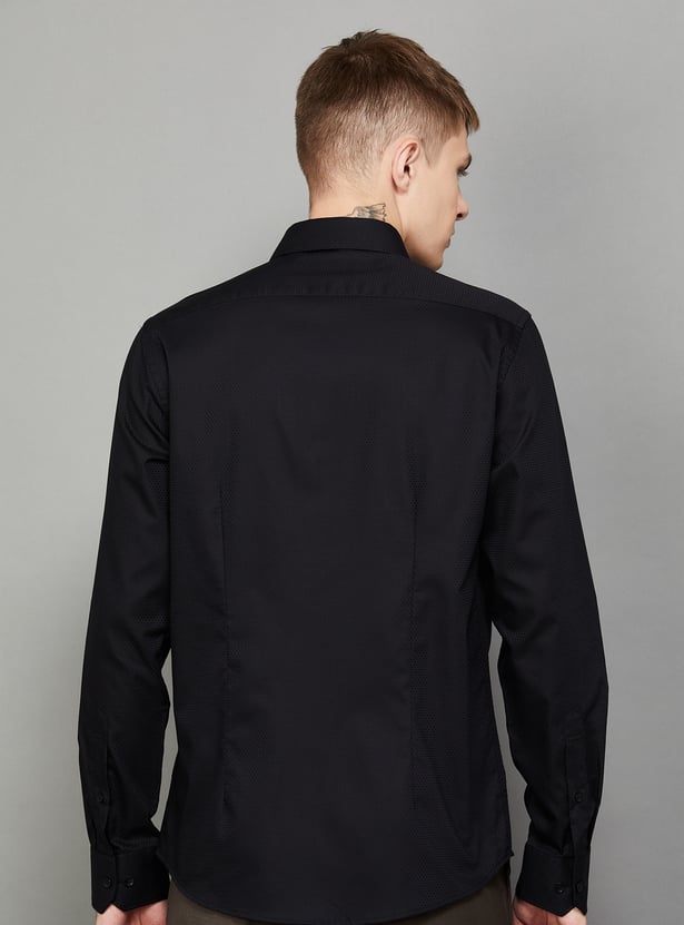 BLACKBERRYS Textured Slim Fit Formal Shirt