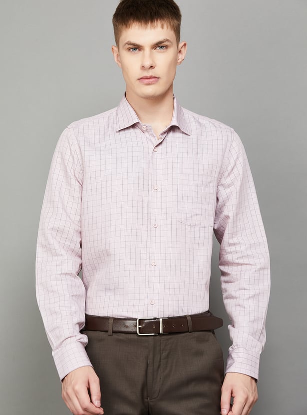 BLACKBERRYS Checked Slim Fit Formal Shirt