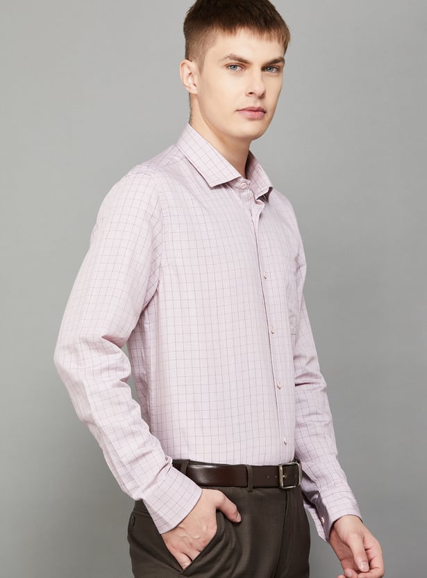 BLACKBERRYS Checked Slim Fit Formal Shirt