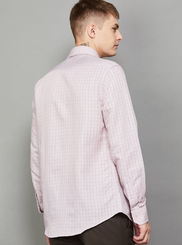 BLACKBERRYS Checked Slim Fit Formal Shirt