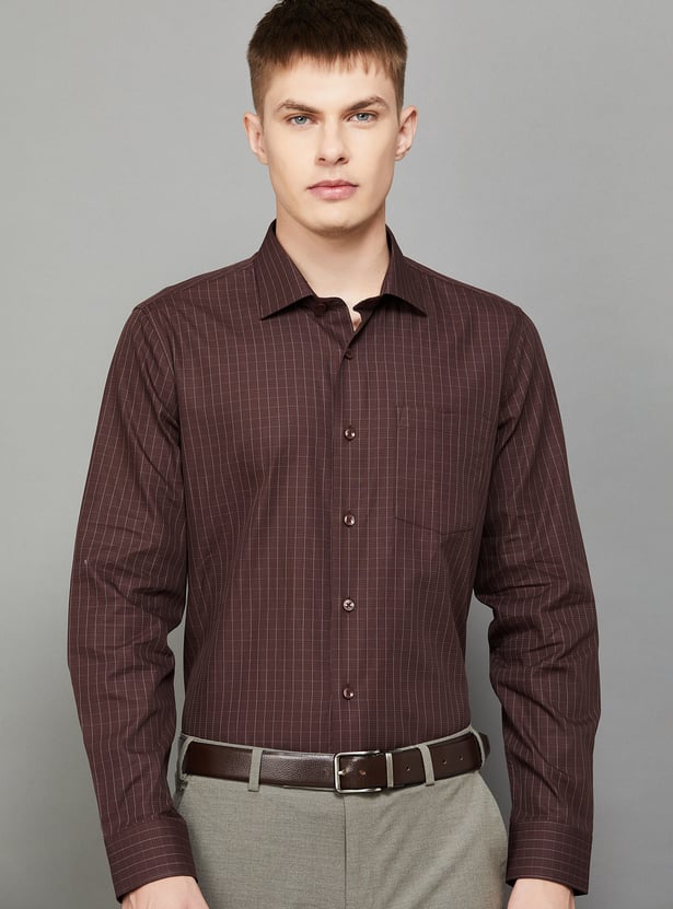 BLACKBERRYS Checked Slim Formal Shirt