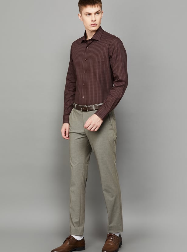 BLACKBERRYS Checked Slim Formal Shirt
