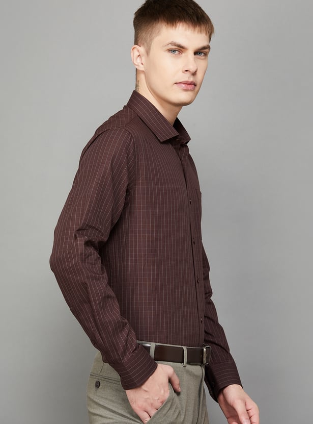 BLACKBERRYS Checked Slim Formal Shirt