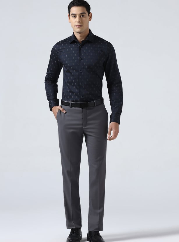 BLACKBERRYS Textured Slim Fit Formal Shirt
