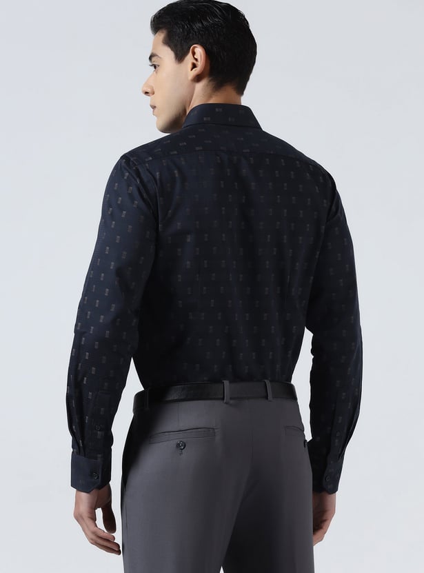 BLACKBERRYS Textured Slim Fit Formal Shirt