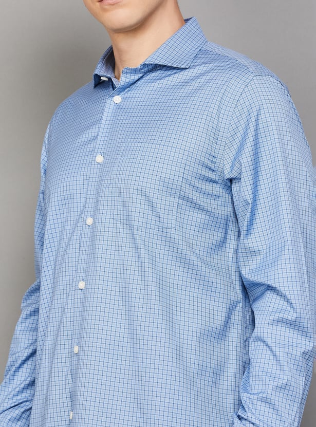 BLACKBERRYS Checked Slim Fit Formal Shirt