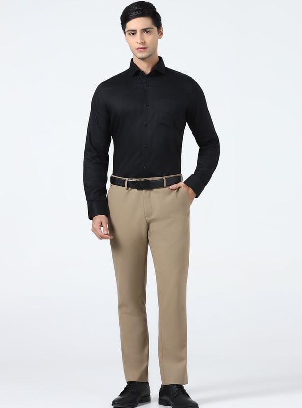 BLACKBERRYS Textured Slim Fit Formal Shirt
