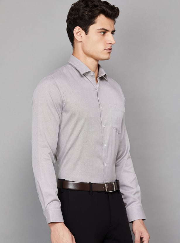 VAN HEUSEN Textured Slim Fit Formal Shirt