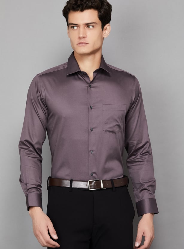 VAN HEUSEN Solid Tailored Fit Formal Shirt