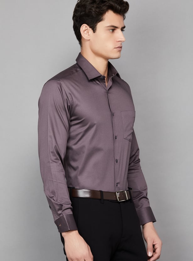 VAN HEUSEN Solid Tailored Fit Formal Shirt
