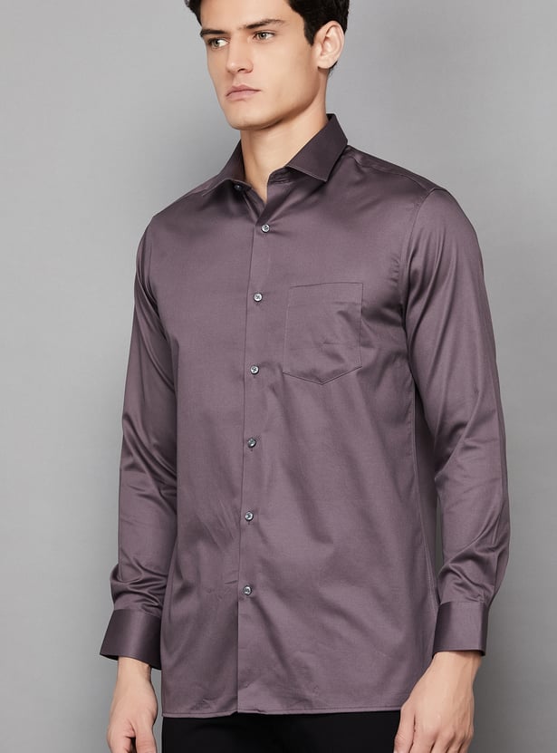 VAN HEUSEN Solid Tailored Fit Formal Shirt