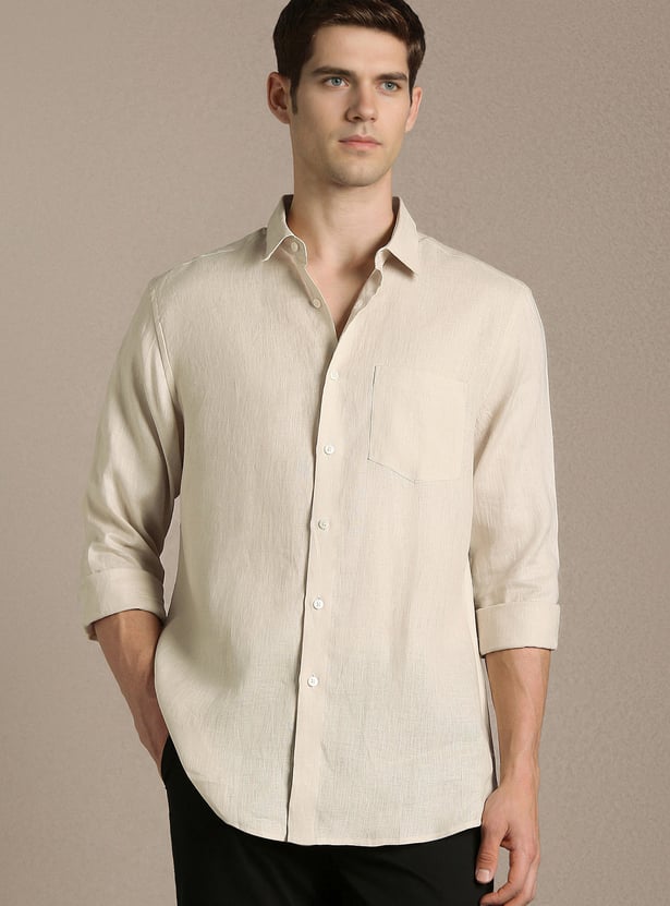 LOUIS PHILIPPE Solid Regular Fit Formal Shirt