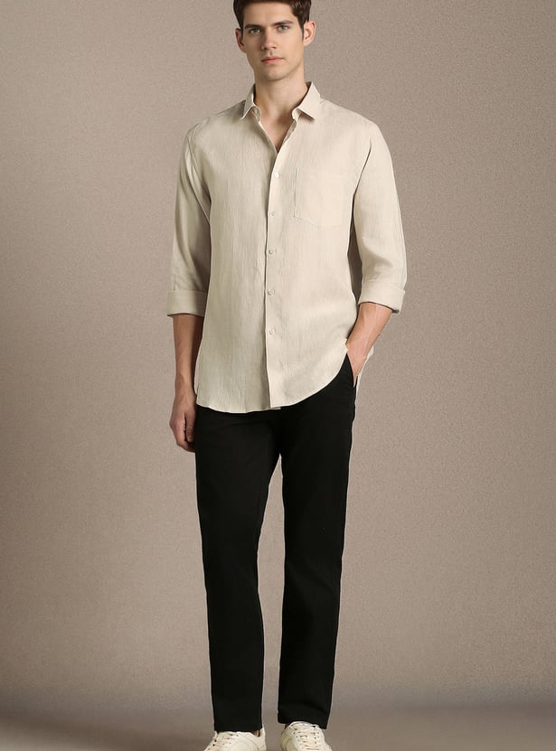 LOUIS PHILIPPE Solid Regular Fit Formal Shirt