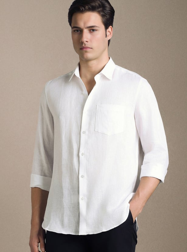 LOUIS PHILIPPE Solid Regular Fit Formal Shirt